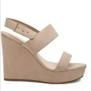Torrid F21 Tan Taupe Wide Fit Wedge Shoe Size 8